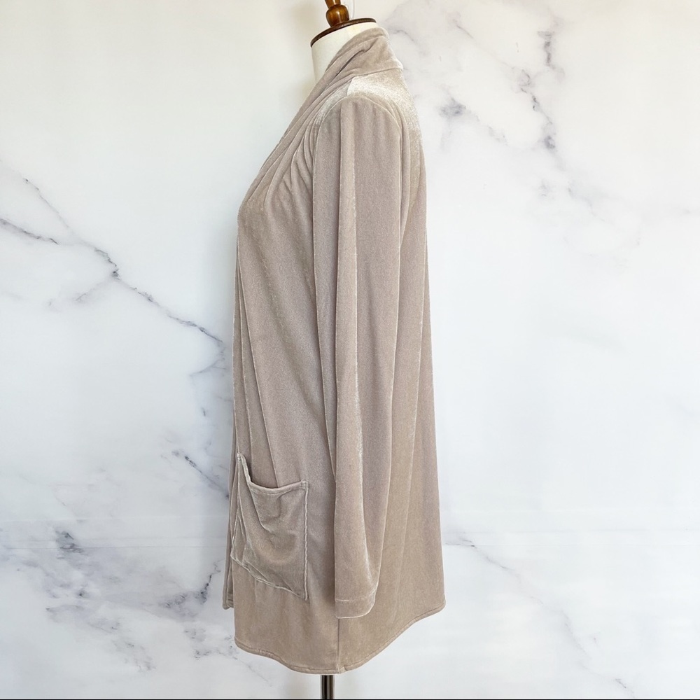 Soft Surroundings‎ Velvet Topper Jacket in Light Taupe - Picture 5 of 11